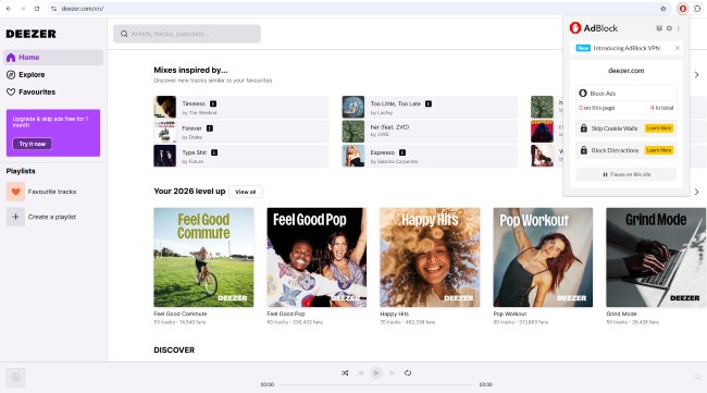 extension de navigateur adblock sur deezer
