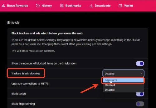 Brave pour bloquer les pubs YouTube Music