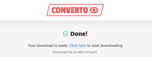 téléchargement sur Converto