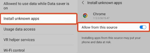 activer l'installation d'applications inconnues sur android