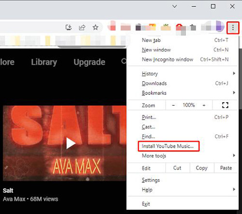 Installer YouTube Music sur ordinateur
