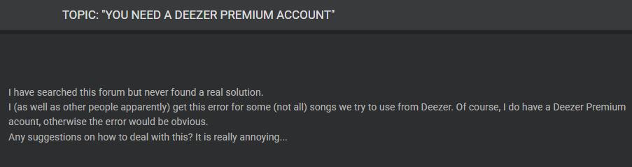 erreur de compte premium