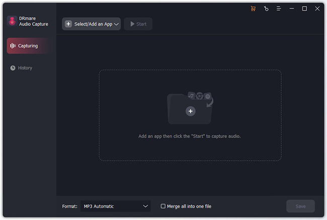 ajouter l'application deezer à drmare audio capture